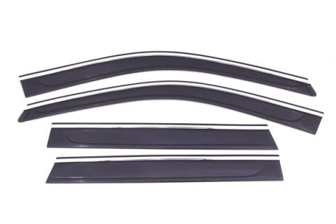 Ventvisor Deflector for 2011-2021 Jeep Grand Cherokee Laredo and More Smoke w/Chrome Trim Low Profile 4 Piece AVS