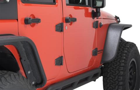 Jeep JK Door Hinge Set 4 Pieces 2 Door 07-18 Wrangler JK Textured Black Kentrol