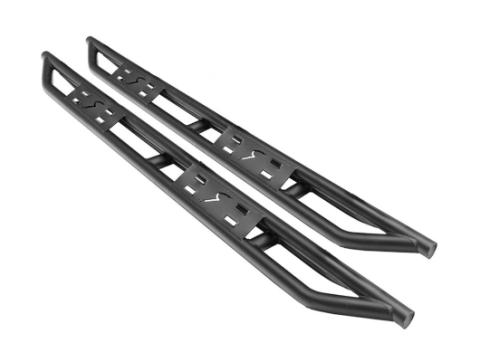 TrailCrawler Rock Slider Step for 2007-2018 Jeep Wrangler JK, 4-Door, Black Rampage