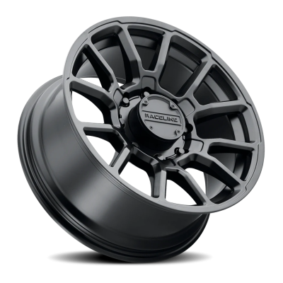 Aluminum Wheels 20x9 Gauge 950B Satin Black Multi Spoke 18 Offset 8 on 180 Bolt Pattern 124.2 Bore Raceline