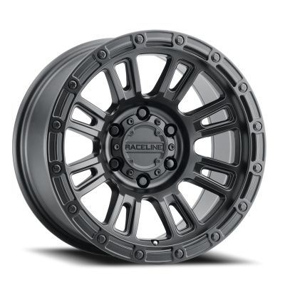 Aluminum Wheels 18x9 Compass 956B Satin Black 18 Offset 8 on 165.1 Bolt Pattern 125.2 Bore Raceline