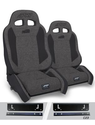 Enduro Elite Suspension Seat Crawl Edition Kit for Jeep Wrangler JK/JKU Pair Gray PRP Seats