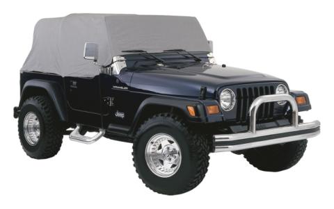 Fits Over Roll Bar Water Resistant Gray Cab Cover for 1987-91 Jeep YJ Wrangler RT Off Road