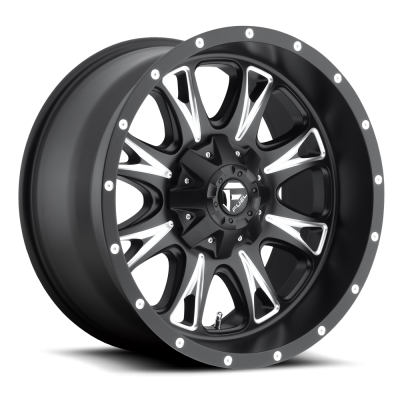 Aluminum Wheels 17X9 Throttle D513 8 On 165.1 Black Milled 125.2 Bore 1 Offset Fuel Off Road Wheels