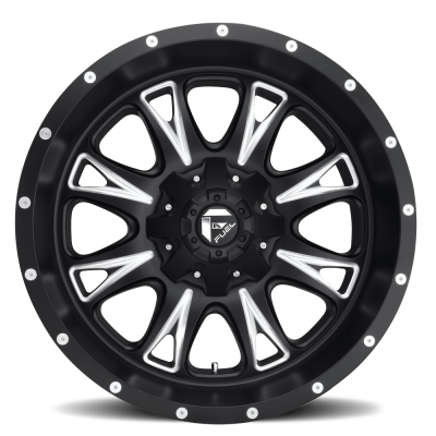 Aluminum Wheels 17X9 Throttle D513 8 On 165.1 Black Milled 125.2 Bore 1 Offset Fuel Off Road Wheels