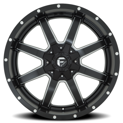 Aluminum Wheels 22X10 Maverick D538 8 On 180 Black Milled 124.3 Bore 10 Offset Fuel Off Road Wheels