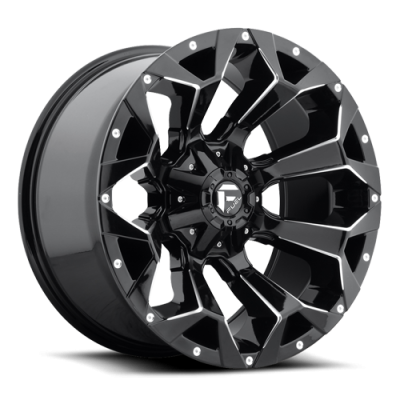 Aluminum Wheels 20X9 Assault D576 5 On 139.7/5 On 150 Gloss Black/Milled 110.3 Bore 20 Offset 8 Spoke Fuel Off Road Wheels