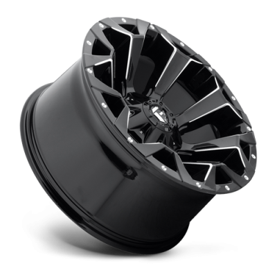 Aluminum Wheels 20X9 Assault D576 5 On 139.7/5 On 150 Gloss Black/Milled 110.3 Bore 20 Offset 8 Spoke Fuel Off Road Wheels