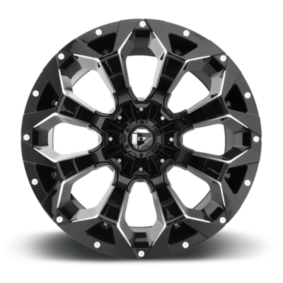 Aluminum Wheels 20X9 Assault D576 5 On 139.7/5 On 150 Gloss Black/Milled 110.3 Bore 20 Offset 8 Spoke Fuel Off Road Wheels