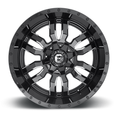Aluminum Wheels 18X9 Sledge D595 5 On 114.3/5 On 127 Gloss Black/Milled 78.1 Bore 1 Offset Fuel Off Road Wheels