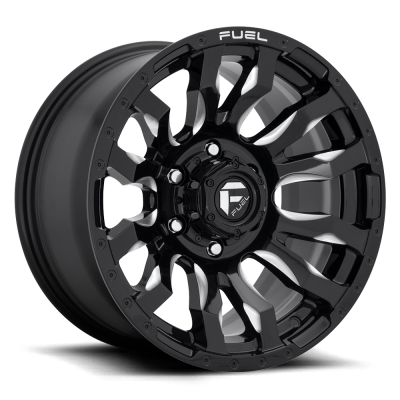 Aluminum Wheels 18X9 Blitz D673 6 On 135 Gloss Black Milled 87.1 Bore 20 Offset Multi Spoke Fuel Off Road Wheels