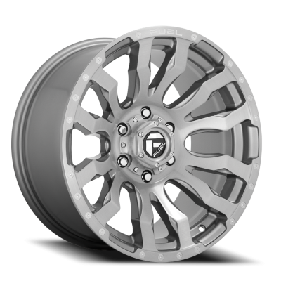 Aluminum Wheels 20X10 Blitz D693 6 On 135 Brushed Gunmetal Gray Tinted Clear 87.1 Bore -18 Offset Multi Spoke Fuel Off Road Wheels
