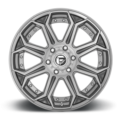 Aluminum Wheels 20X9 Siege D705 6 On 139.7 Brushed Gunmetal Gray Tinted Clear 106.1 Bore 1 Offset Fuel Off Road Wheels