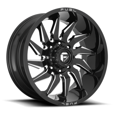 Aluminum Wheels 22X10 Saber D744 6 On 139.7 Gloss Black Milled 106.1 Bore -18 Offset Fuel Off Road Wheels