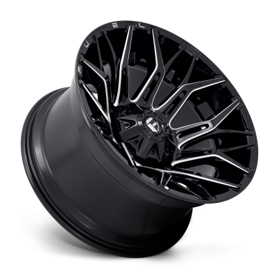 Aluminum Wheels 22X12 Twitch D769 8 On 180 Gloss Black Milled 124.3 Bore -44 Offset Fuel Off Road Wheels