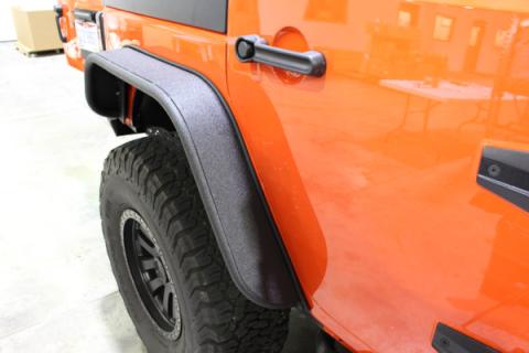 Jeep JK Tube Fenders 07-18 Wrangler JK Front/Rear Set Of 4 Aluminum Black Textured Powdercoat Fishbone Offroad