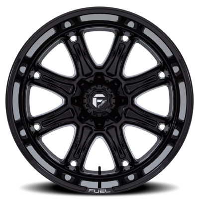 Aluminum Wheels 22X9 Darkstar FC853BE 8 On 170 Gloss Black Milled 125.1 Bore 1 Offset Fuel Off Road Wheels
