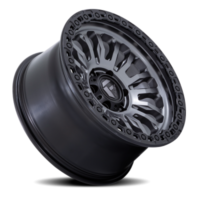 Aluminum Wheels 18X9 Rincon SBL FC857AB 8 On 165.1 Matte Gunmetal Gray Matte Black Lip 125.1 Bore 1 Offset Fuel Off Road Wheels