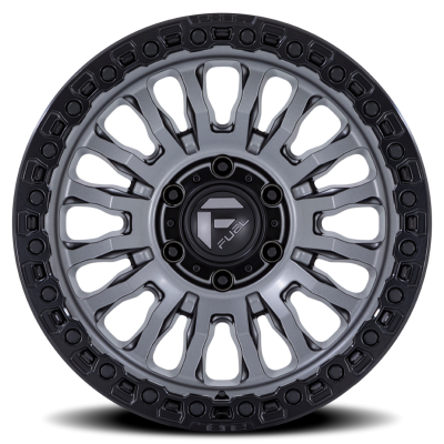 Aluminum Wheels 18X9 Rincon SBL FC857AB 8 On 165.1 Matte Gunmetal Gray Matte Black Lip 125.1 Bore 1 Offset Fuel Off Road Wheels