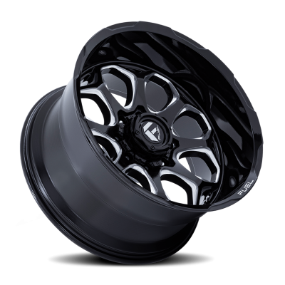 Aluminum Wheels 20X9 Scepter FC862 BE 8 On 170 Gloss Black Milled 125.1 Bore 1 Offset Fuel Off Road Wheels