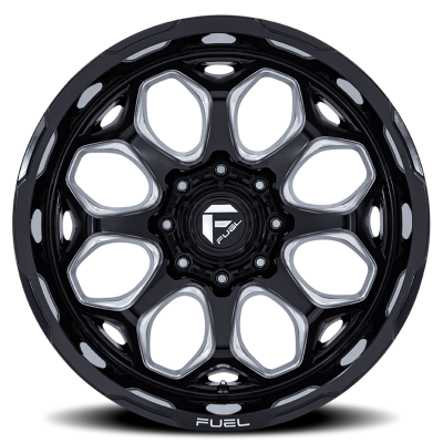 Aluminum Wheels 22X10 Scepter FC862 BE 8 On 170 Gloss Black Milled 125.1 Bore -18 Offset Fuel Off Road Wheels