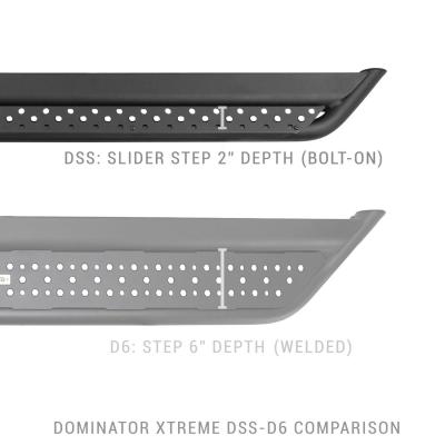 Dominator Xtreme D6 SideSteps With Frame Mounted Bracket Kit Textured Black 2020-2025 Jeep Gladiator Go Rhino
