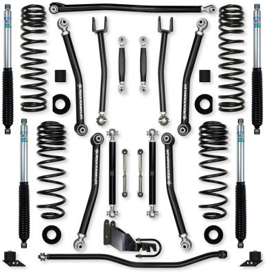 2.5 Inch X-Factor No Limits Mid-Arm Suspension System for Jeep Wrangler JLU Diesel Models With Bilstein Shocks Rock Krawler