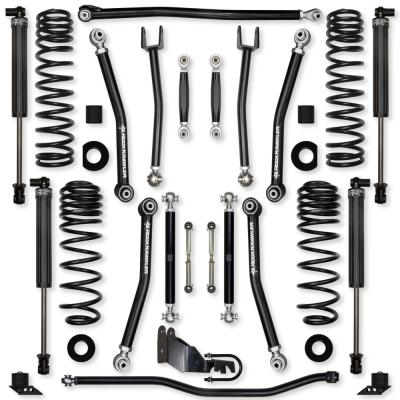 2.5 Inch X-Factor No Limits Mid-Arm Suspension System for Jeep Wrangler JLU Gas Models With IFP Shocks Rock Krawler