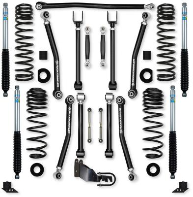 3.5 Inch Adventure X No Limits Mid-Arm Suspension System for Jeep Wrangler JL Gas Models With Bilstein Shocks Rock Krawler