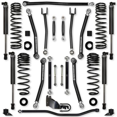 3.5 Inch X-Factor No Limits Mid-Arm Suspension System for Jeep Wrangler JLU Gas Models With IFP Shocks Rock Krawler
