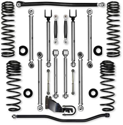 4.5 Inch X-Factor PRO No Limits Mid-Arm Suspension System for Jeep Wrangler JLU Diesel Models With No Shocks Rock Krawler