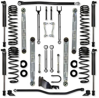 4.5 Inch X-Factor Pro Elite Mid-Arm Suspension System for Jeep Wrangler JLU Gas Models With RRD Shocks Rock Krawler