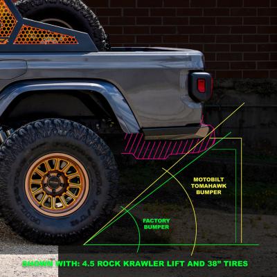 Tomahawk High Clearance Rear Bumper for Jeep JT Motobilt