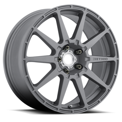 Aluminum Wheels 17x8 Rally MR501 Bolt Pattern 5 On 114.3 Offset 42 Lip Size 0 Titanium GY 1 Piece Center Cap Method