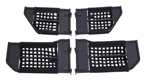 Tube Door Set 2007-2018 JK Wrangler Removeable Netting And Easy To Open Handles 1-1/4 Inch Steel Tubing Textured Black Powder Coat RT Off Road