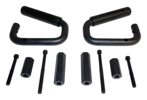 Grab Handle Set 2007-2018 JK Wrangler 2 Steel Handles w/Rubberized Plastic Grips Front And Rear Black RT Off Road