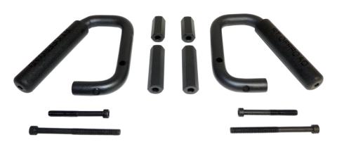 Grab Handle Set 2007-2018 JK Wrangler 2 Steel Handles w/Rubberized Plastic Grips Front And Rear Black RT Off Road