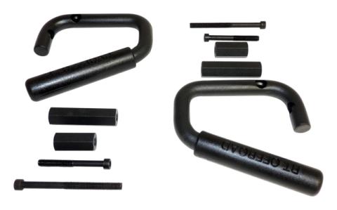 Grab Handle Set 2007-2018 JK Wrangler 2 Steel Handles w/Rubberized Plastic Grips Front And Rear Black RT Off Road