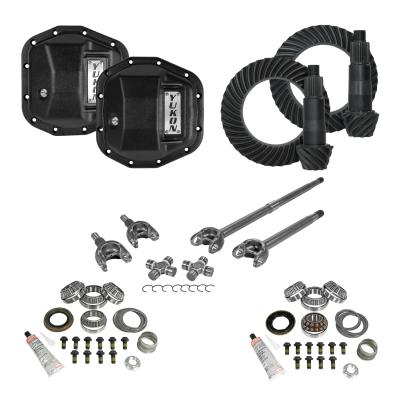Stage 3 Jeep Jl/Jt Re-Gear Kit W/Covers Front Axles Dana 44 3.73 Ratio JL &amp; Jt Rubicon M220 Rear/ M210 Front Stage 3 Gear Kit Package 3.73 F&amp;R Cover &amp; 4340 Front Axles Yukon Gear