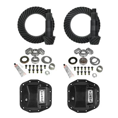 Stage 2 Jeep Jl/Jt Re-Gear Kit W/Covers For Dana 44 5.38 Ratio 28 Spline JL &amp; Jt Rubicon M220 Rear/ M210 Front Stage 2 Gear Kit Package 5.38 Ratio W/ F&amp;R Covers Yukon Gear