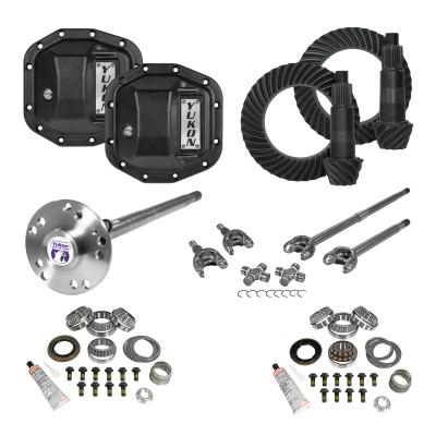 Stage 4 Jeep JL Re-Gear Kit W/Covers Fr/Rr Axles Dana 30/35 3.73 Ratio L Non-Rubicon M200 Rear/ M186 Front Stage 4 Gear Kit Package 3.73 F&amp;R Cover &amp; 4340 F&amp;R Axle Kits Yukon Gear