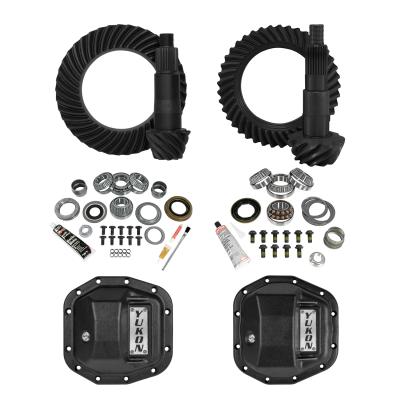 Stage 2 Jeep JL Re-Gear Kit W/Covers Dana 30/44 4.11 Ratio 24/28 Spline JL Non-Rubicon M220 Rear/ M186 Front Stage 2 Gear Kit Package 4.11 Ratio W/ F&amp;R Covers Yukon Gear