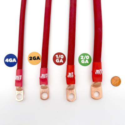 2002-2007 Jeep Liberty KJ Battery Cable Kit 3.7 Liter 1/0 Gauge Battery Cable w/Black Red/Spyder Wrap Big7Kits