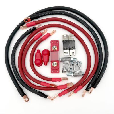 1997-1999 Jeep Wrangler TJ / LJ RHD Battery Cable Kit 4.0 Liter 2 Gauge Battery Cable w/Black Red/Spyder Wrap Big7Kits