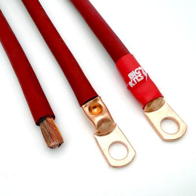1999.5-2006 Jeep Wrangler TJ / LJ RHD Battery Cable Kit 4.0 Liter 1/0 Gauge Battery Cable w/Black Red/Spyder Wrap Big7Kits