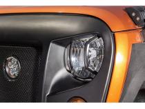 Elite Euro Guard Kit Headlight Textured Black 07-18 Wrangler JK/JKU Rugged Ridge