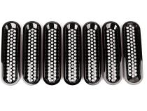 Grille Insert Kit Perforated Black 07-18 Jeep Wrangler Rugged Ridge