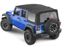 Jeep JK Full Hardware Top Tinted Glass 10-18 Wrangler JK 4 Door Black MasterTwill MasterTop