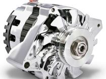 CS130 Alternator 160 AMP Chrome Finish 1-Wire GM CS130 Style w/ Internal Regulator, V-Pully, and External Fan Proform