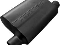 40 Series Delta Flow Chambered Muffler 40 Delta Flow 2.50 Offset In 2.50 Same Side Out Aggressive Sound Flowmaster